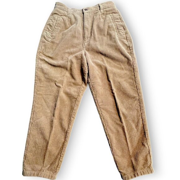 Essentials Style VTG 90s Y2K light brown corduroy high rise pleated pants sz 12 - Picture 6 of 12